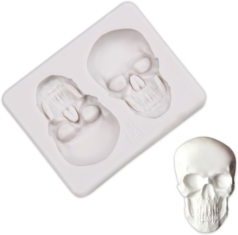 Versatile Skull Chocolate and Cake Mold - Durable Silicone Tool for DIY Fun gallery