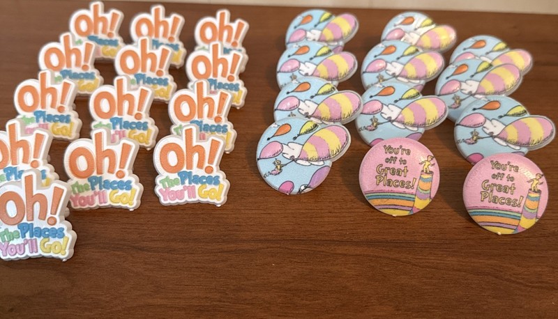 Lot 25 Dr. Seuss™ Cupcake Rings Oh The Places You'll Go Party Decorations NEW gallery