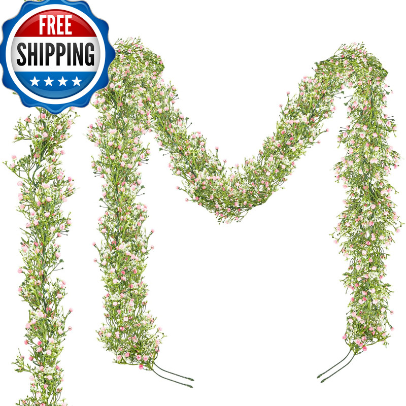 Impulja Babys Breath Garland 6Ft Artificial Gypsophila Flowers For Wedding