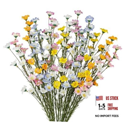 CITYES 16Pcs Artificial Wildflowers Pink, White, Yellow, Purple Pink, Orange