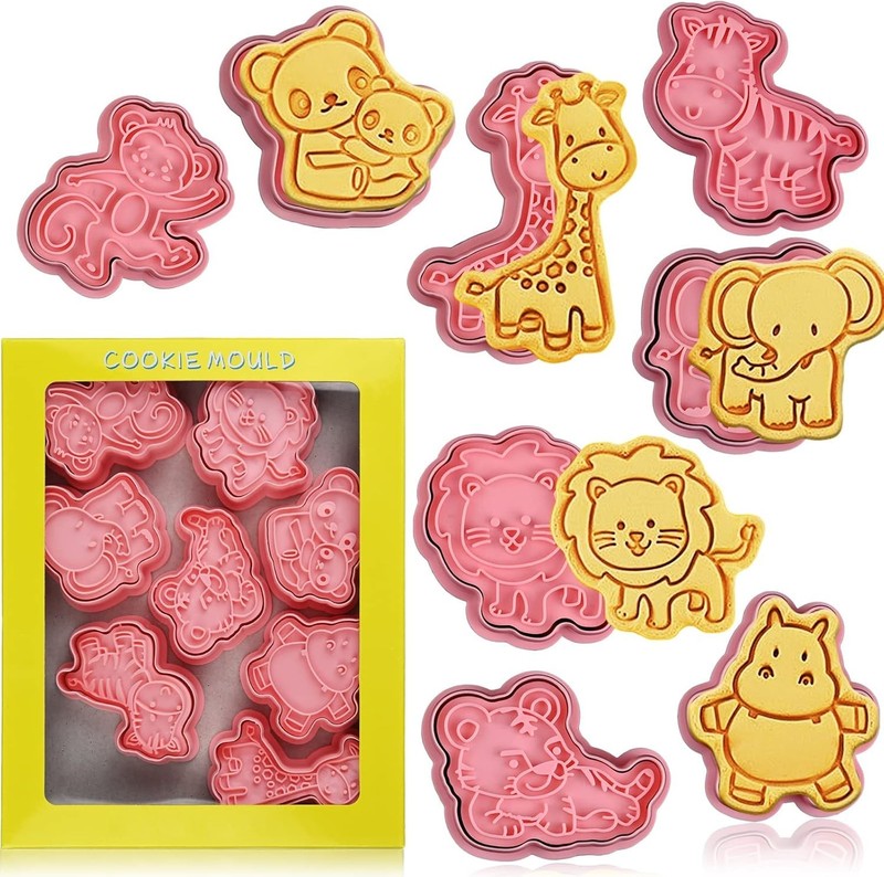 Animal Cookie Cutters With Plunger Stamps Set,8 Piece 3D Animal Embossing gallery