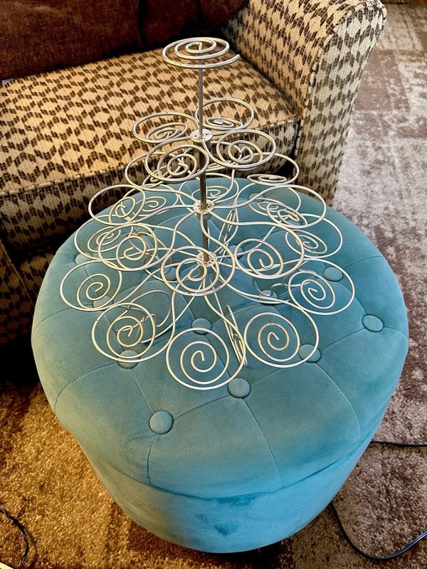 3-Tier Silver Metal Round Cupcake Stand Holder, Modern Glossy Finish
