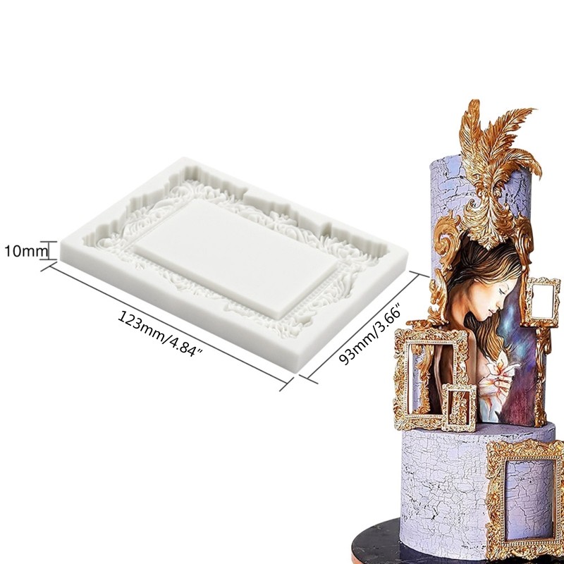 Silicone Craft Mold European Style Picture Frame Fondant Chocolate Candy Mold gallery