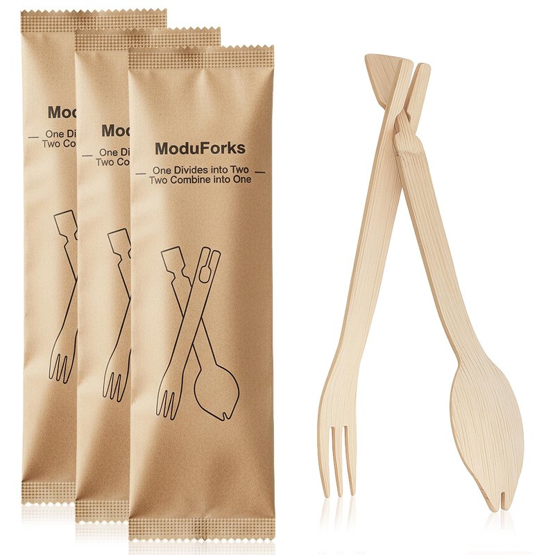 30 Sets Chopsticks and Fork in , 6.3 Inch Disposable Spoons Chopsticks Fork C…