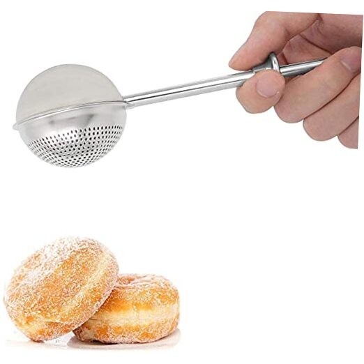 Flour Duster for Baking, One-Handed Operation, 304 Stainless Steel 1 Silver