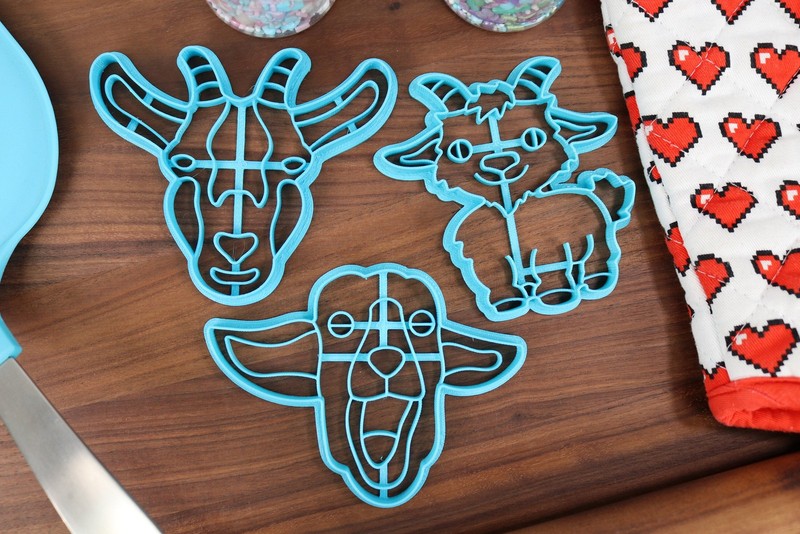 Alpine Goat Cookie Cutters - Alpine Goat Doe, Alpine Goat Face, Alpine Goat gallery