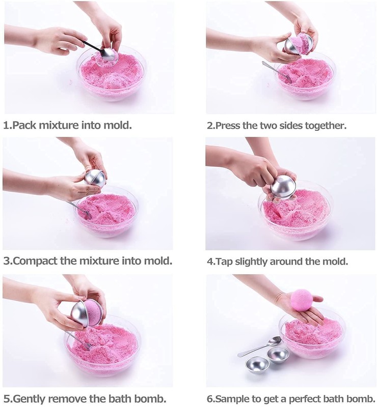 Bloss Bath Bomb Molds 3.15 Inches 4 Set, Mold DIY Inch, silver gallery