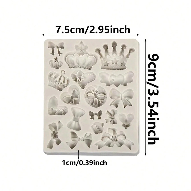 1/2Pcs Crown Bowknot Shape Cake Silicone Mold Chocolate Pastry Candy Decoration gallery