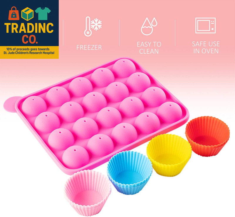 Cake Pop Maker Kit with 2 Silicone Mold Sets with 3 Tier Cake Stand, Chocolate C gallery