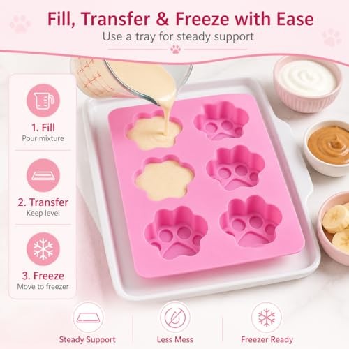 Set of Two Dog Paw Print Silicone Mold for Homemade Dog Treats for Baking gallery