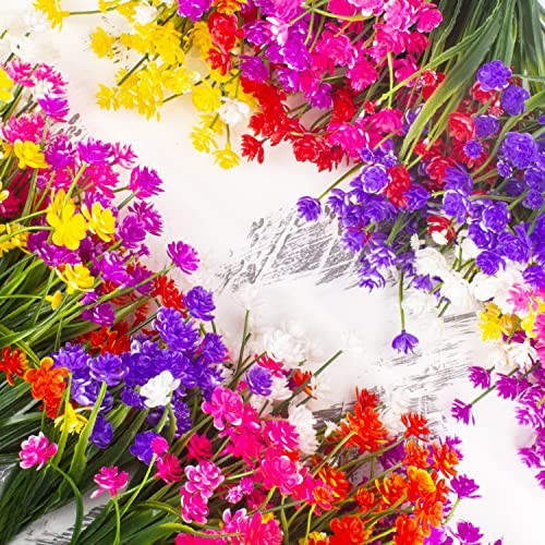 Grunyia Artificial Flowers Outdoor UV Resistant Fake Plants Indoor Outside gallery