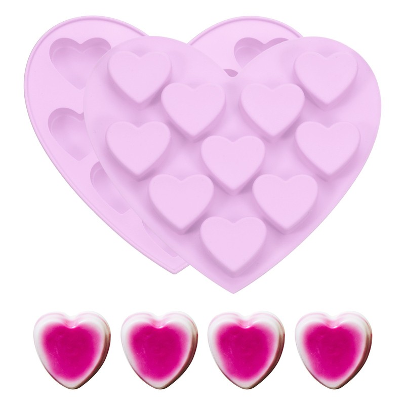 Silicone Heart Mold for Chocolates -2pcs Purple