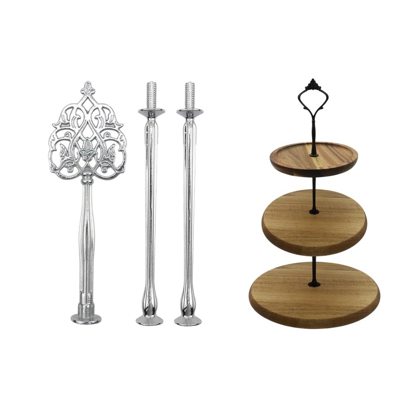 4 Set Cake Stand Hardware Kit Leaf Shape 3 Tiered Tray Hardware Fittings for ... gallery