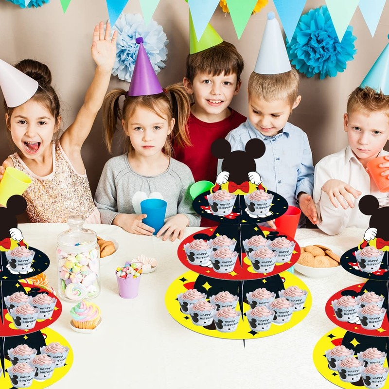 Large 3-Tier Mickey Minnie Cupcake Stand 12Inch Cardboard Cupcake Tray for We... gallery