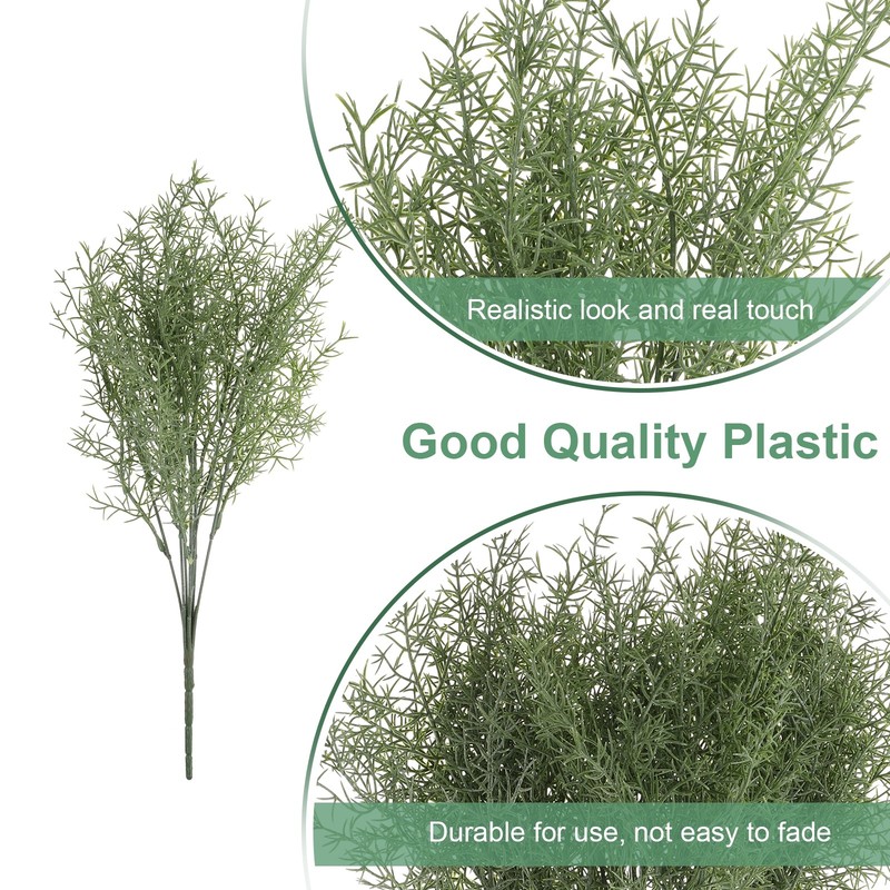 6Pcs Artificial Grass Plants, 14.6" Plastic Fake Tall Grass Greenery, Green gallery