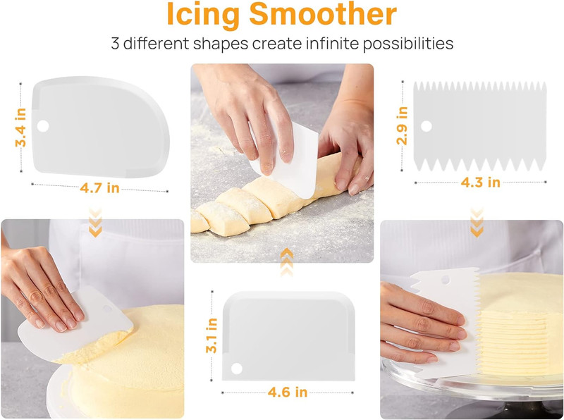 22Pcs Cake Decorating Supplies Kit, Baking Tools with 12" Aluminium Cake Turntab gallery