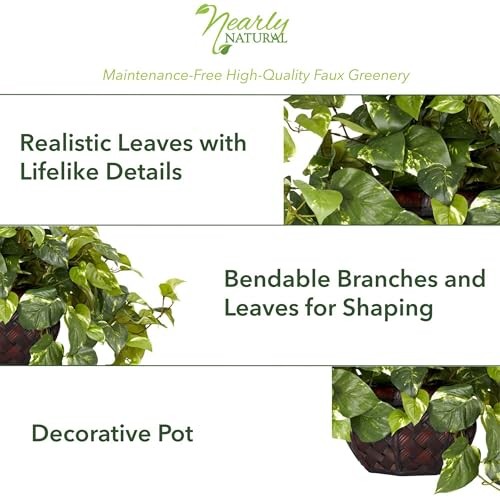 Nearly Natural Pothos Decorative Vase Artificial Plant 6681 gallery