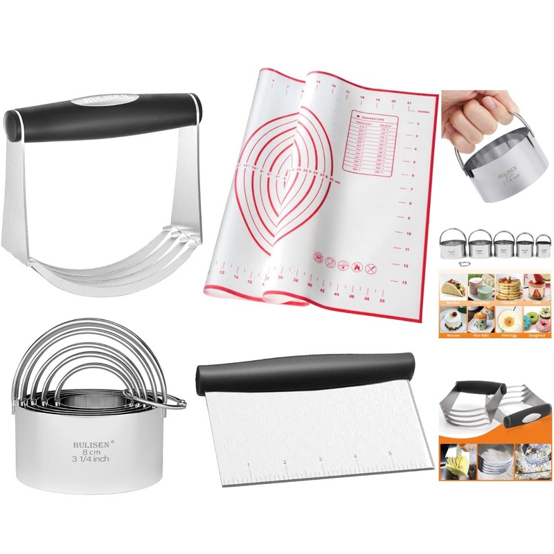 Thoughtful Gift for Bakers: Stainless Steel Cutter Set & Silicone Baking Mat