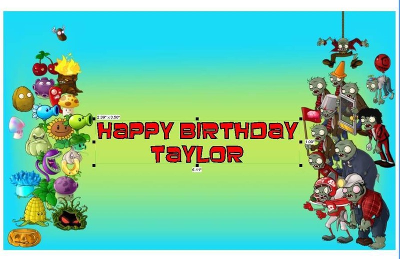Plants VS Zombies Edible Cake Decoration Topper Image