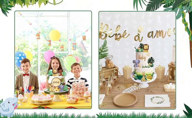 Safari Animal Cake Toppers Jungle Wild Cake Decorations with Lion Giraffe gallery