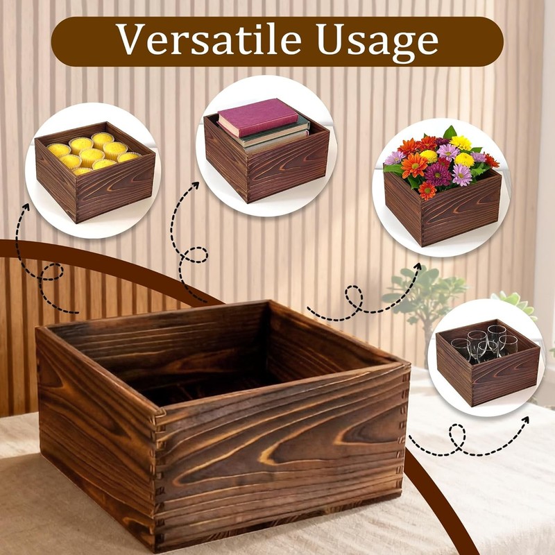 6-Pack Wood Risers Display Stands Multi-Height Food Risers Buffet Table Rustic gallery
