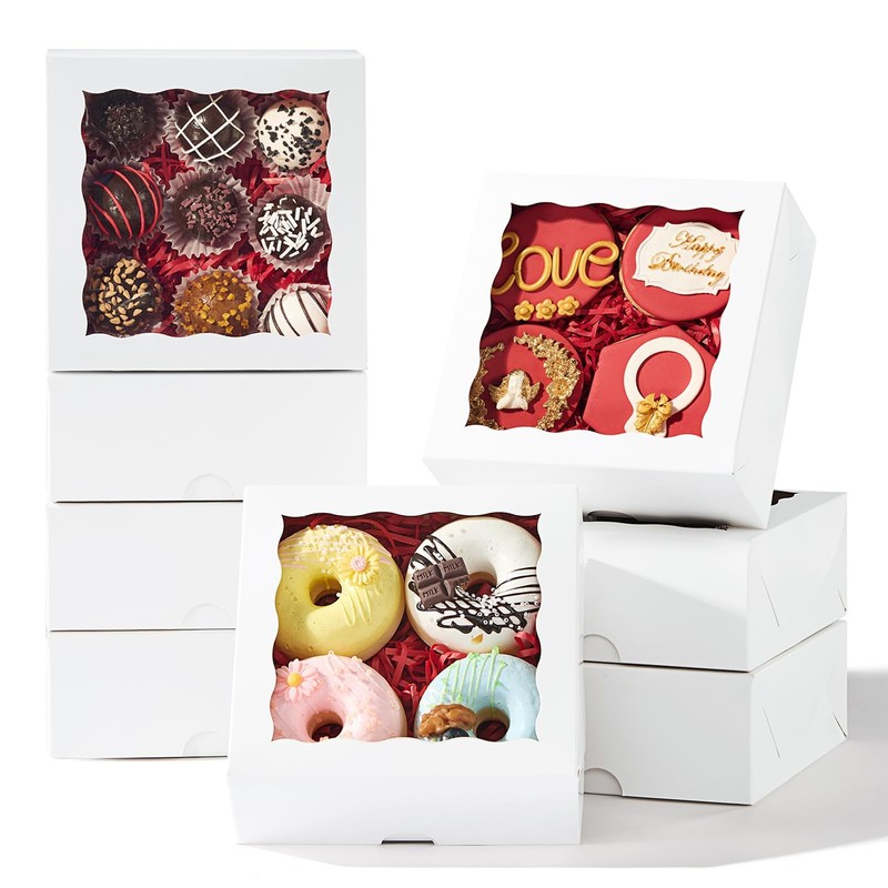 Plastic Clear Chocolate Boxes 20 PCS 6x6x2.5 Inch Bakery Cake Treat Gift