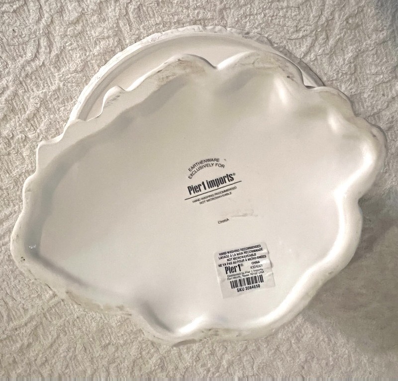Pier 1 One Imports Owl Burrow Rustic Cream White Cake Stand Tree Faux Bois New gallery