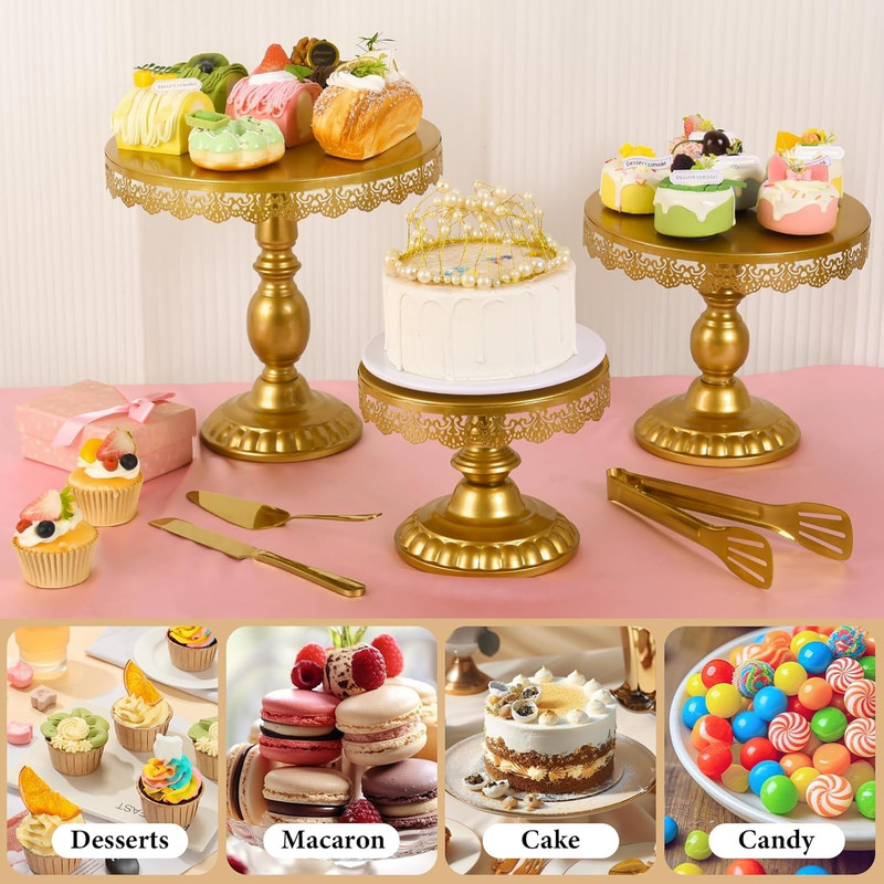 12 Set of Gold Cake Stand, Metal Gold Cupcake Stand and Bases Para Postres De Me gallery